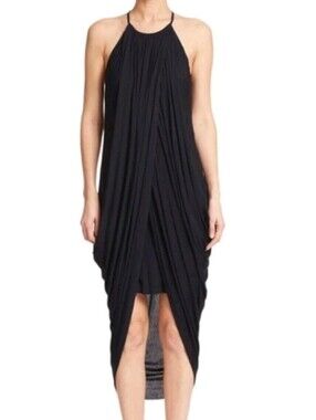 Bailey 44 Navy Halter Draping High-Low Dress
